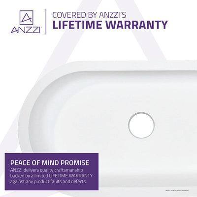 ANZZI Vaine 1-Piece Solid Surface Vessel Sink in Matte White LS-AZ607