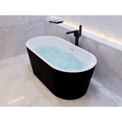 ANZZI Chand 67 in. Acrylic Flatbottom Freestanding Bathtub FT-AZ098BK