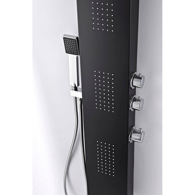 ANZZI Level Series 66 in. Full Body Shower Panel System with Heavy Rain Shower and Spray Wand in Black SP-AZ056