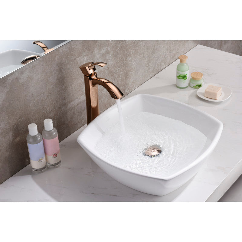 ANZZI Deux Series Ceramic Vessel Sink in White LS-AZ119