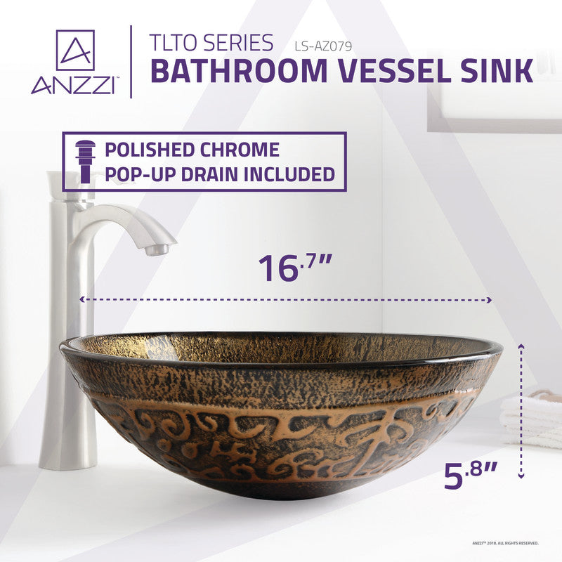 ANZZI Alto Series Deco-Glass Vessel Sink LS-AZ079