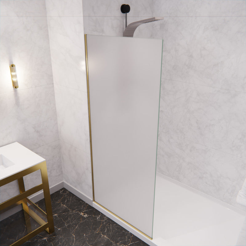 ANZZI Veil Series 74 in. by 34 in. Framed Glass Shower Screen SD-AZFL06001MB