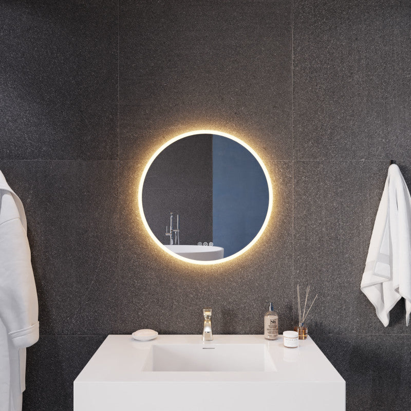 ANZZI 24-in. Diam. LED Front/Back Lighting Bathroom Mirror with Defogger BA-LMDFX018AL