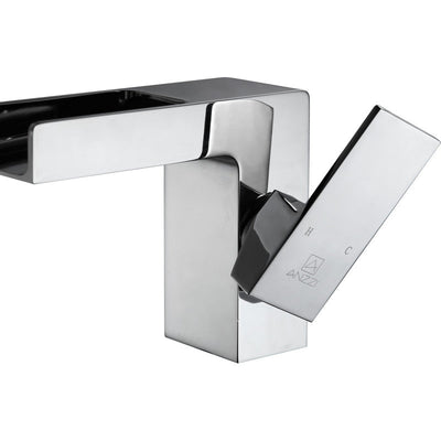 ANZZI Zhona Series Single Hole Single-Handle Low-Arc Bathroom Faucet in Polished Chrome L-AZ039