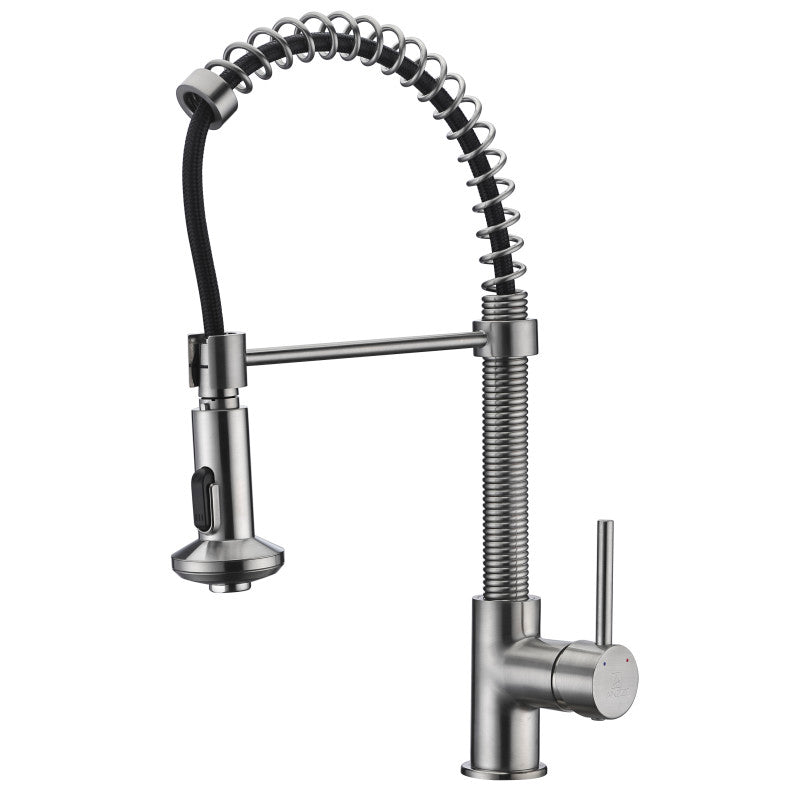 KF-AZ194BN - ANZZI Step Single Handle Pull-Down Sprayer Kitchen Faucet in Brushed Nickel