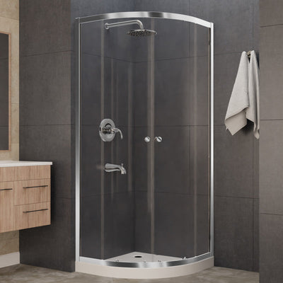 SD-AZ050-01CH - ANZZI Mare 35 in. x 76 in. Framed Shower Enclosure with TSUNAMI GUARD in Polished Chrome