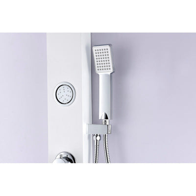 ANZZI Inland Series 44 in. Full Body Shower Panel System with Heavy Rain Shower and Spray Wand in White SP-AZ062