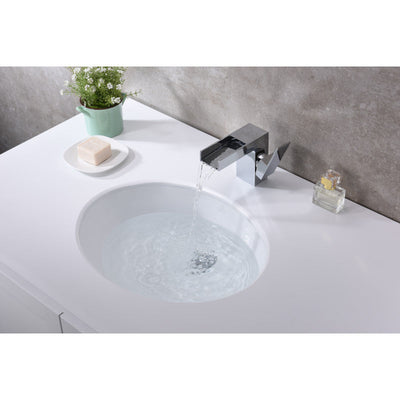 ANZZI Pegasus Series 18.25 in. Ceramic Undermount Sink Basin in White LS-AZ103