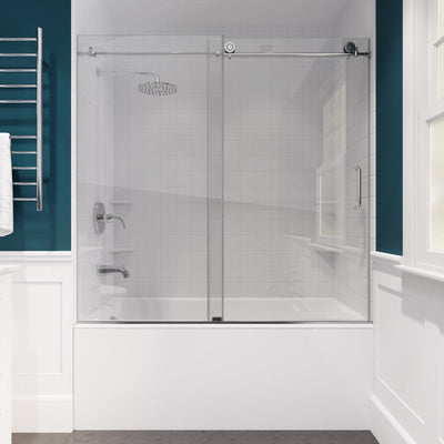 SD-AZ17-01CH - ANZZI Don Series 60 in. x 62 in. Frameless Sliding Tub Door in Polished Chrome