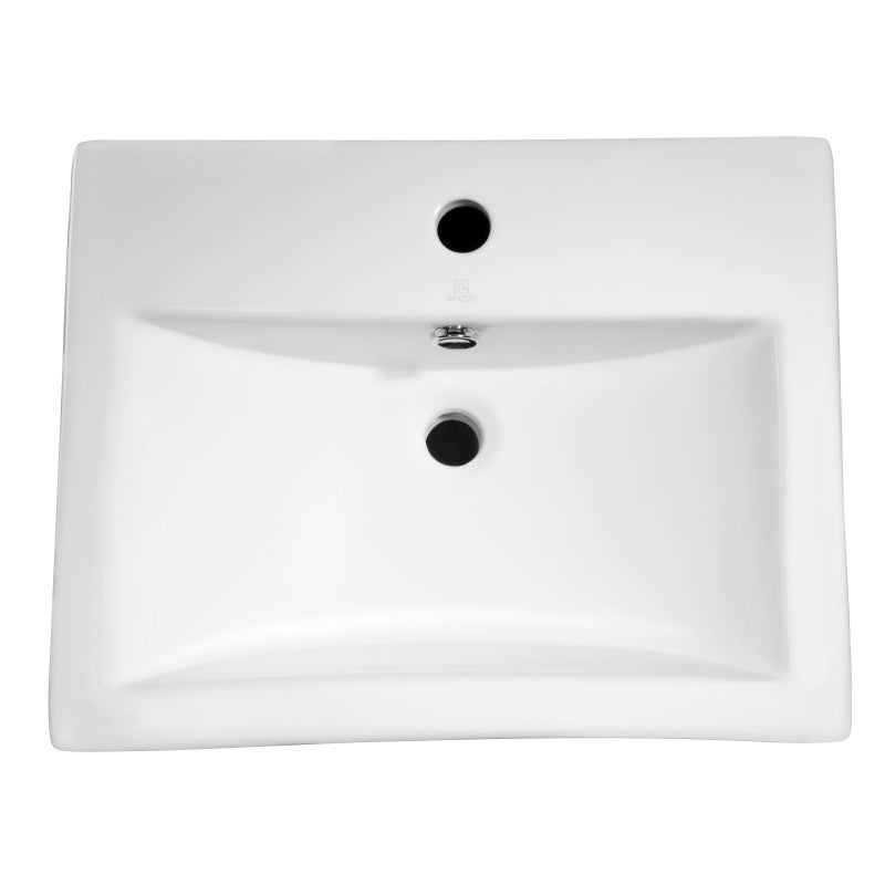 ANZZI Vitruvius Series Ceramic Vessel Sink in White LS-AZ130