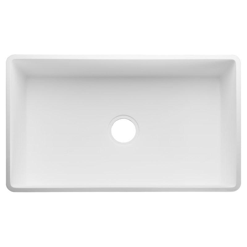 ANZZI Roine Farmhouse Reversible Apron Front Solid Surface 30 in. Single Basin Kitchen Sink K-AZ225-1A