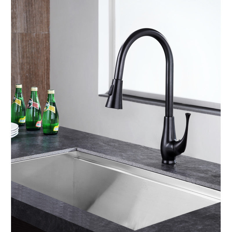 ANZZI Meadow Single-Handle Pull-Out Sprayer Kitchen Faucet KF-AZ217BN