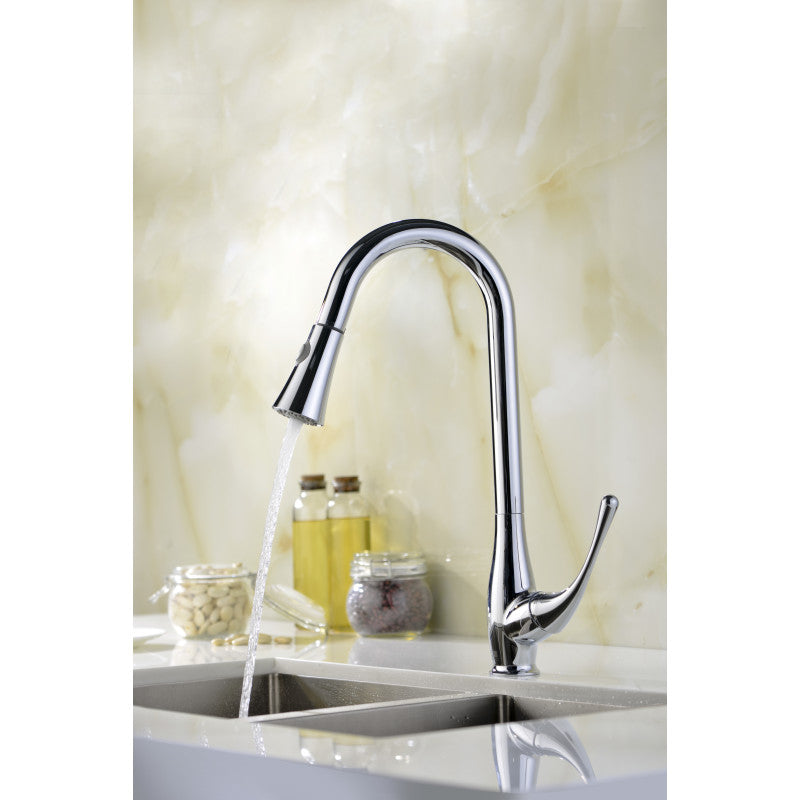 ANZZI Singer Series Single-Handle Pull-Down Sprayer Kitchen Faucet in Polished Chrome KF-AZ041