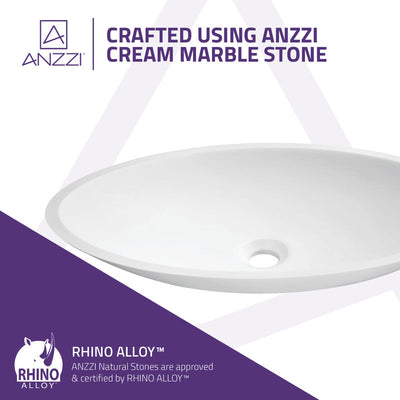 ANZZI Achillies Solid Surface Vessel Sink in White LS-AZ300