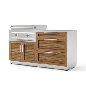 Outdoor Kitchen GR 4PC Set 3D 33 IGC 32in Top 33 LP Platinum Griddle