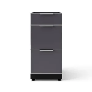 Classic Aluminum Outdoor Kitchen 16 in 3 Drawer Cabinet Black