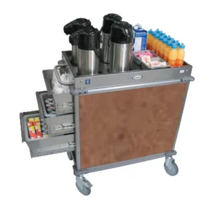 Cadco BC-2-L1 Standard MobileServ Beverage Cart with 4 Airpot Wells