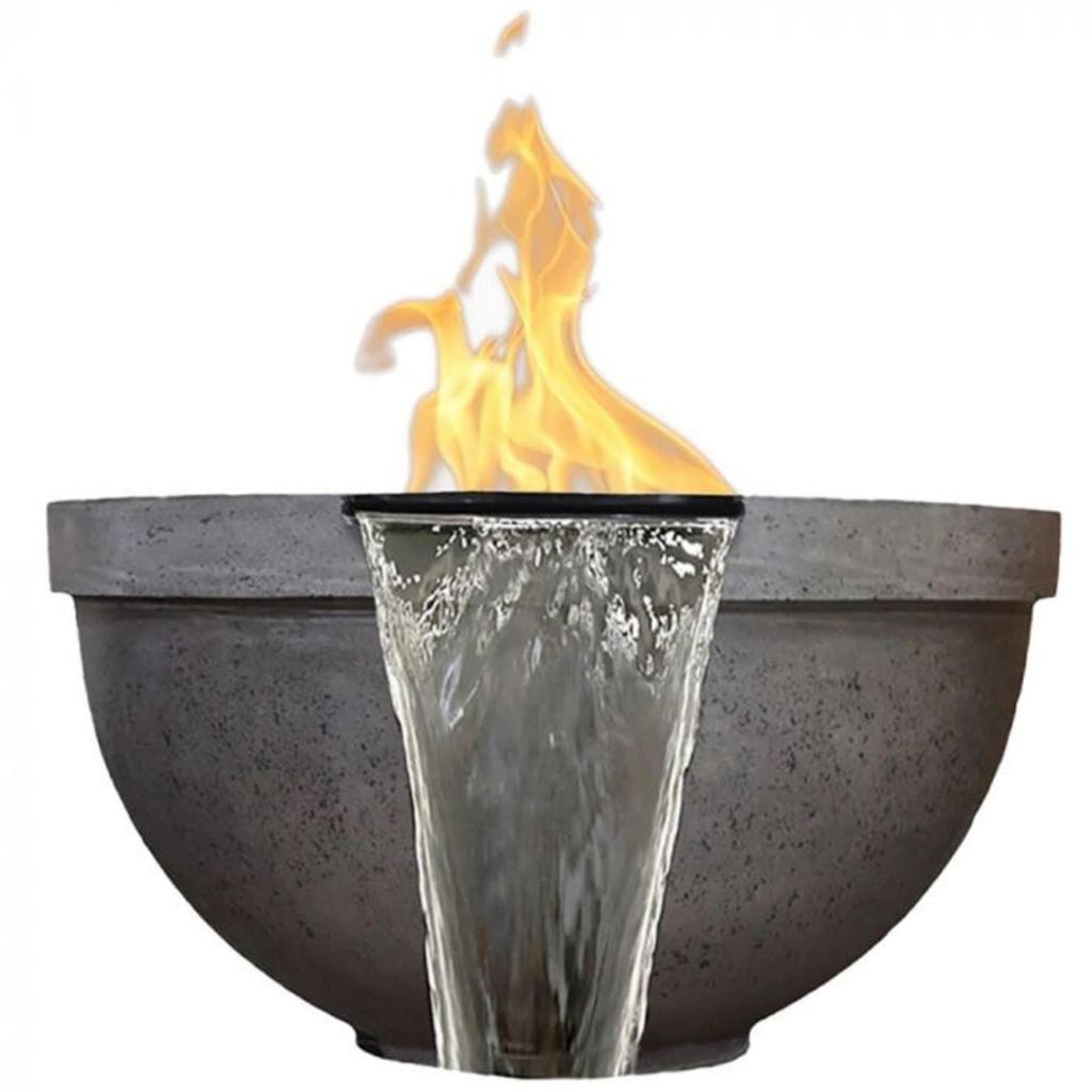 Prism Hardscapes 33" Sorrento Round Concrete Gas Fire Pit & Water