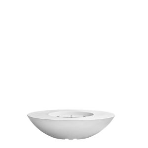Prism Hardscapes Ovale 60" Ultra White Modern Concrete Propane Gas