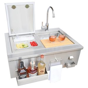 Kokomo Grills 30" Built-in Bartender Cocktail Station w/ Sink Bottle