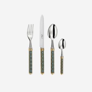 Louxor 4-Piece Gold & Blue Cutlery Set