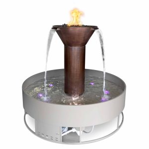 72" Olympian 3 Way Spill Fire & Water Copper Fountain by The