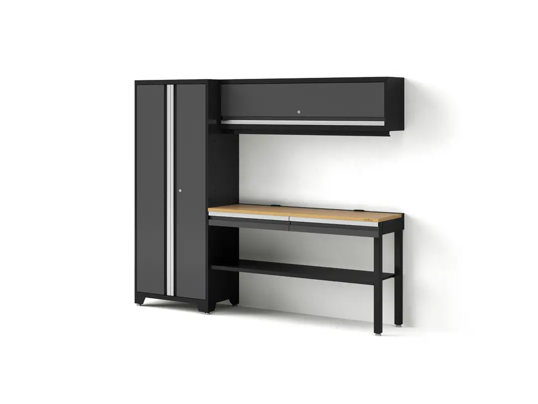 Bold 3 0 Grey 4 Piece 30in L 60in Wall 60in RTA Workbench BAM Top