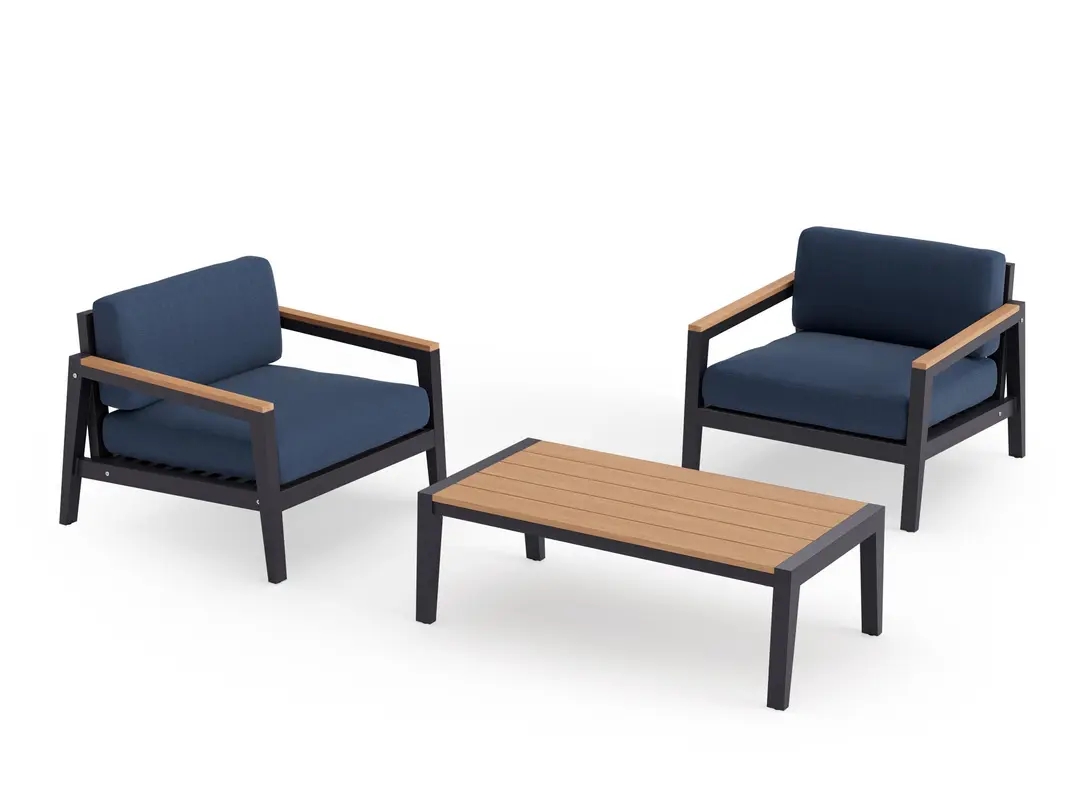 Rhodes 2 Seater Chat Set with Coffee Table - Image 2