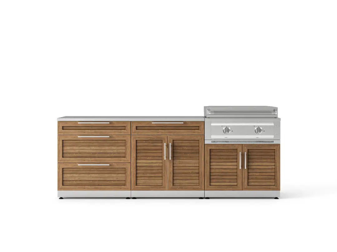 Outdoor Kitchen GR 5 Pc Set 3 Drawer Bar 33 IGC 33 LP Platinum Griddle - Image 2