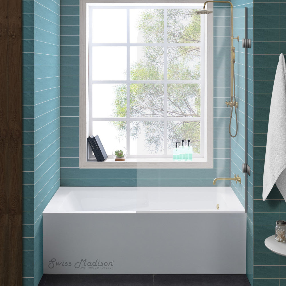 Voltaire 60" x 30" Right-Hand Drain Alcove Bathtub with Apron and - Image 2