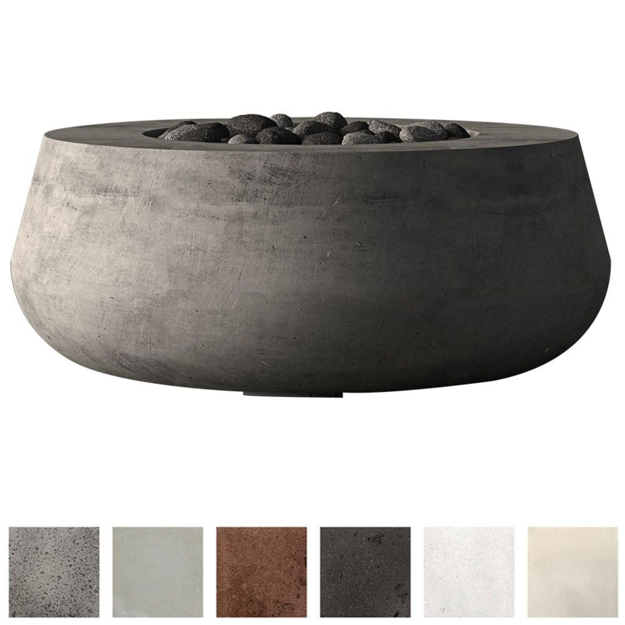 Prism Hardscapes Dune 42" Pewter Round Natural Gas Concrete Fire Pit - Image 2