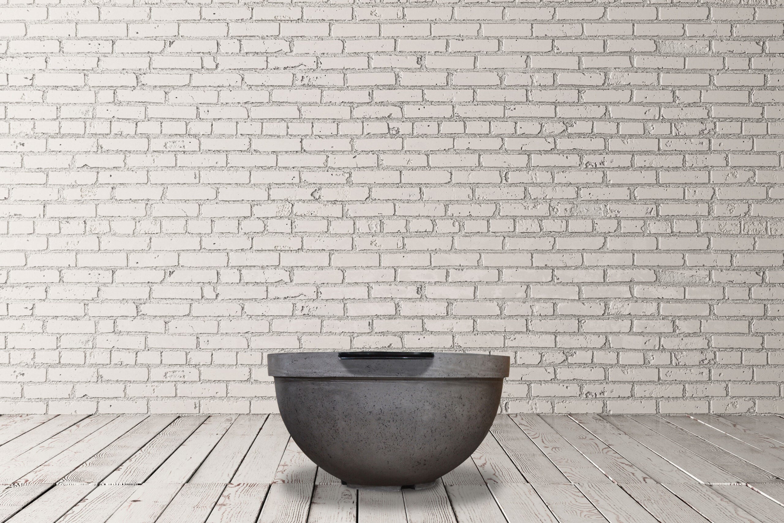 Prism Hardscapes Sorrento 33" Ultra White Concrete Water Bowl - Image 2