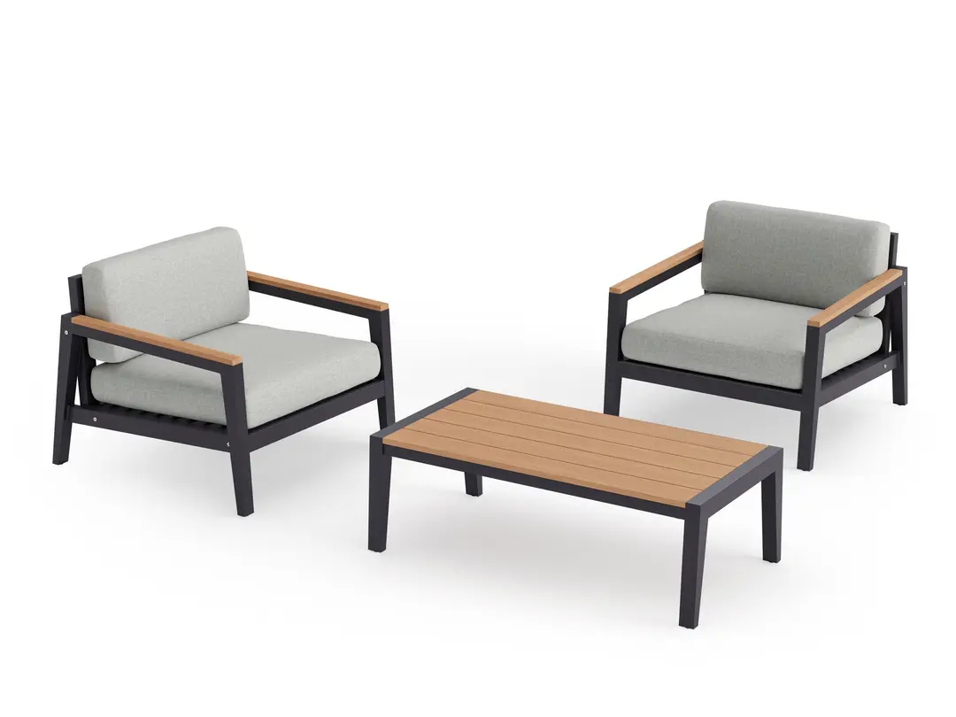 Rhodes 2 Seater Chat Set with Coffee Table - Image 3