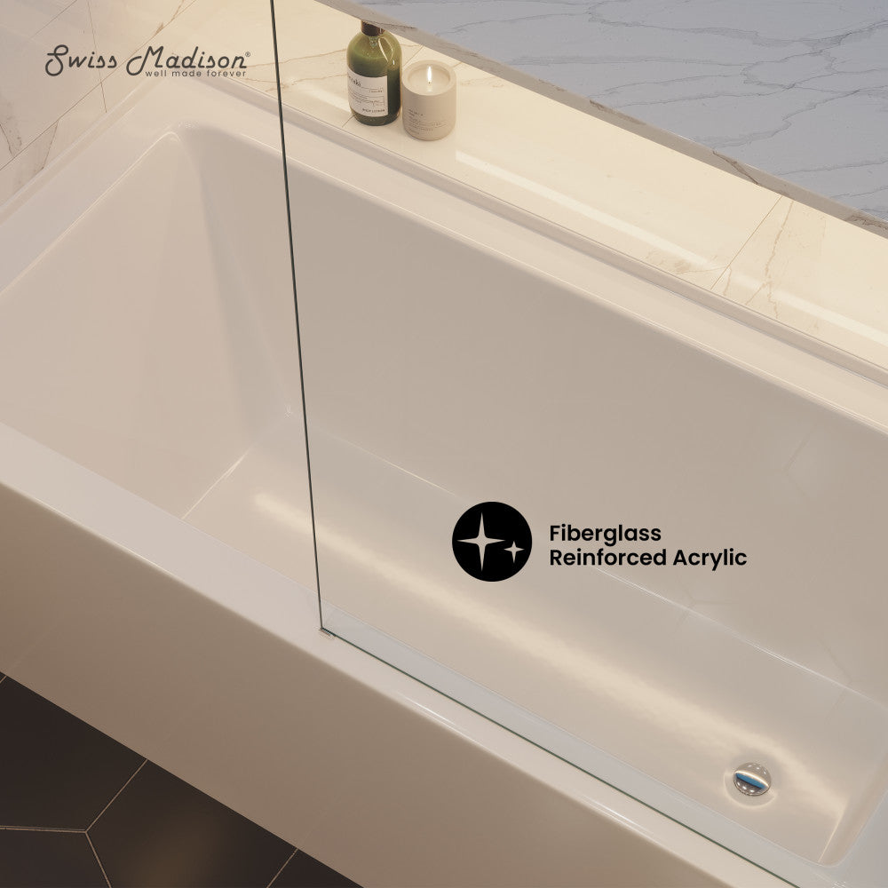 Voltaire 60" x 30" Right Drain Skirted Soaking Bathtub with Apron ADA - Image 3