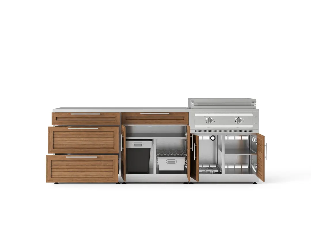 Outdoor Kitchen GR 5 Pc Set 3 Drawer Bar 33 IGC 33 LP Platinum Griddle - Image 3
