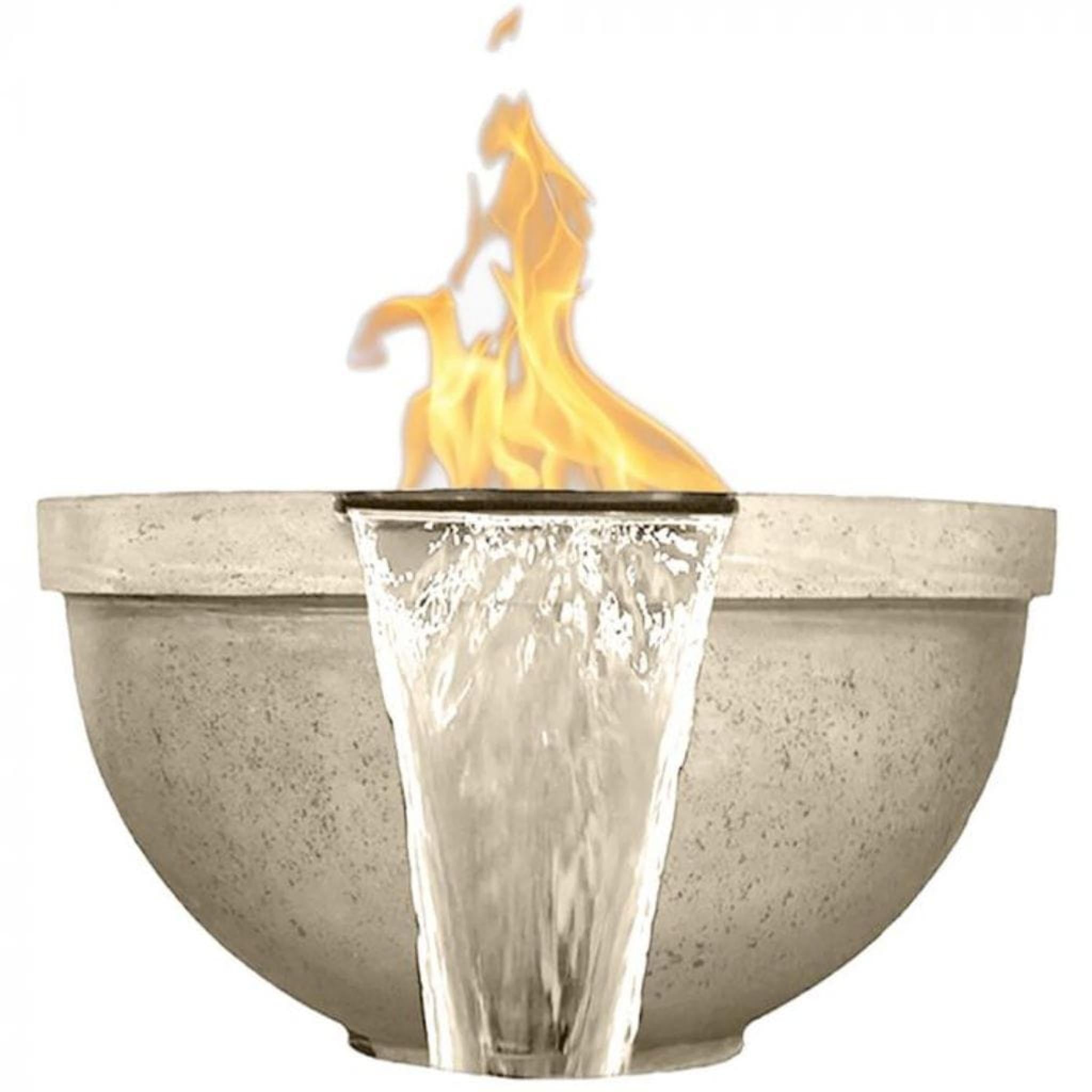 Prism Hardscapes 33" Sorrento Round Concrete Gas Fire Pit & Water - Image 3