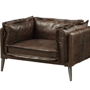 Porchester Distress Chocolate Top Grain Leather Chair
