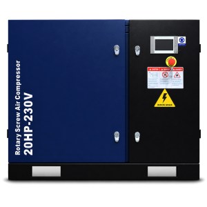 20HP Rotary Screw Air Compressor, 74CFM, 125PSI, 208-230V 3PHASE 60HZ, Fixed Speed Compressor, Industrial-Grade, Heavy D