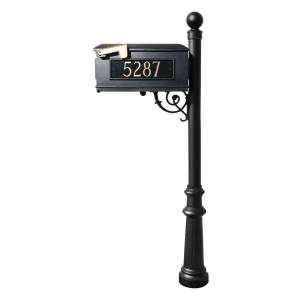 Lewiston Mailbox with Fluted Base and Address Plates