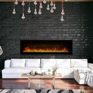 Amantii Symmetry 60-in Basic Built-In Electric Fireplace w/ Black