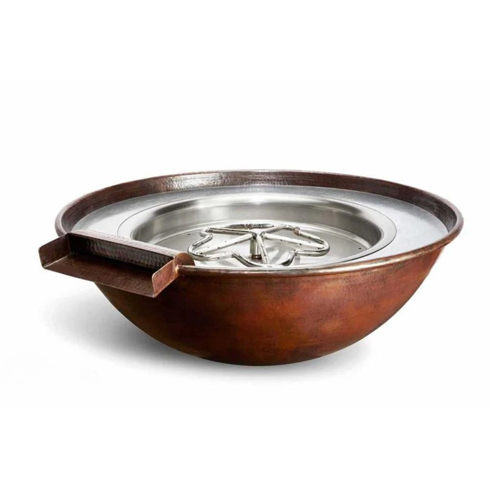Tempe Round Copper Gas Fire and Water Bowl - Natural Gas