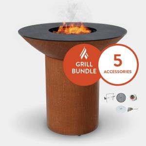 Arteflame Classic 40" Grill with a High Round Base Home Chef Bundle