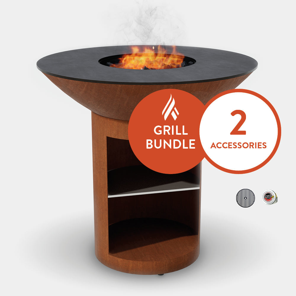 ARTEFLAME Classic 40" Grill with a High Round Base with Storage