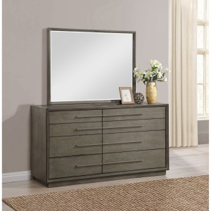 Prescott Taupe Oak 8-drawer Dresser with Mirror