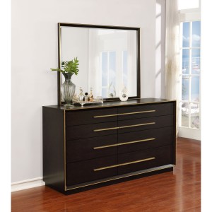 Prescott Smoked Peppercorn 8-drawer Dresser with Mirror