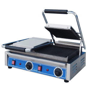 Globe Food Equipment GPGDUE10 Double Grooved Plate Electric Sandwich