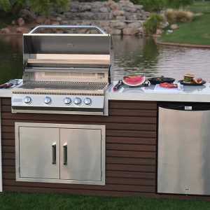 KoKoMo Grill Professional Shiplap Outdoor Kitchen Island With