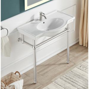 ANZZI Viola 34.5 in. Console Sink with Ceramic Counter Top