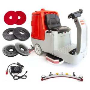 SM860 34" Ride-On Floor Scrubber, Dual Brush, 34.3 / 37 Gal Tanks